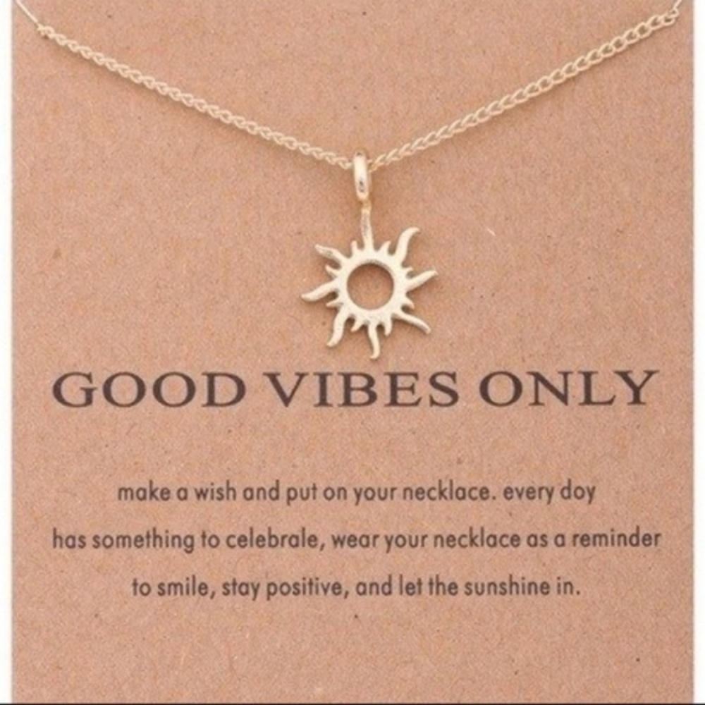 Good Vibes Only Sun Wish Necklace
